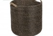 Black rattan storage basket