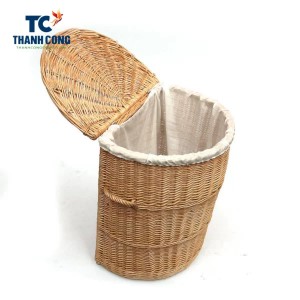 Rattan basket with lid